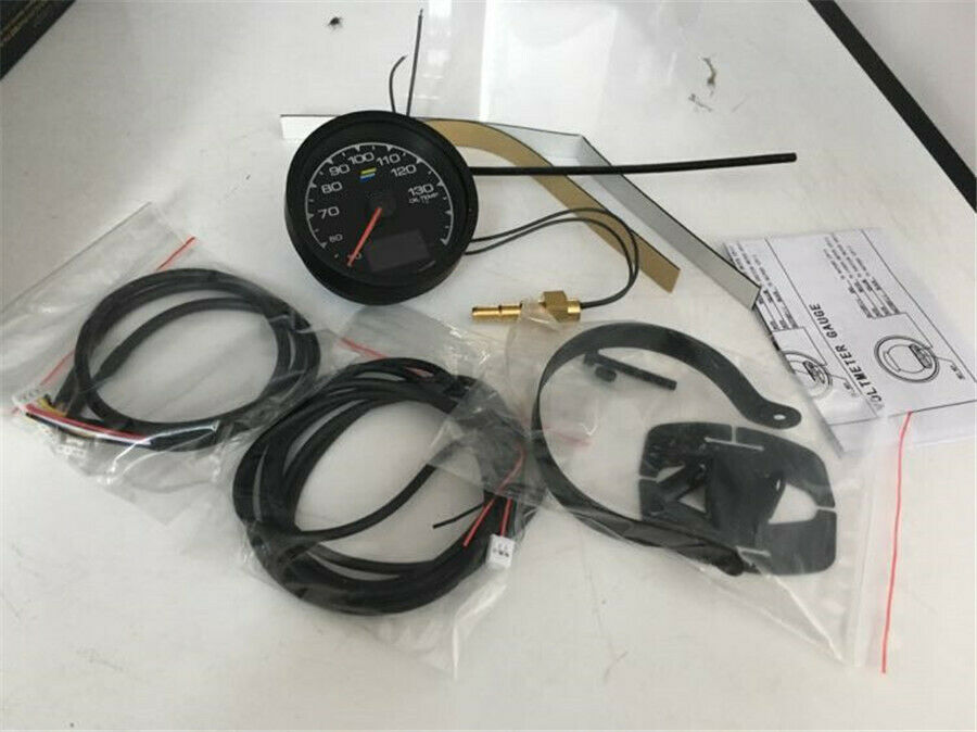 62mm 2.5 Inch 7 Color LCD Digital Gauge Oil Temp Gauge & Voltage Meter & holder