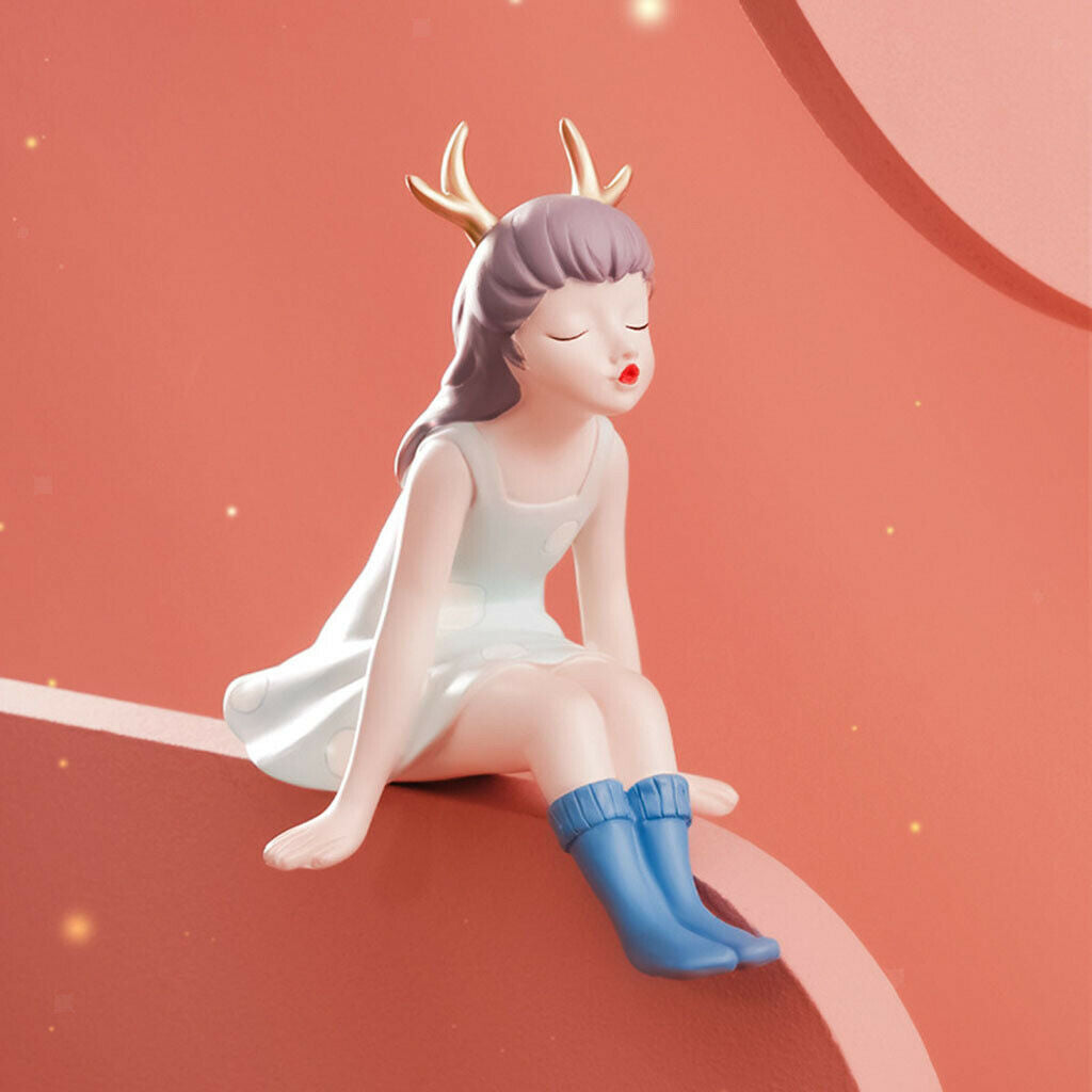 Nordic Style Girl Statue Craft Home Bedside Cabinet Decoration Collectible