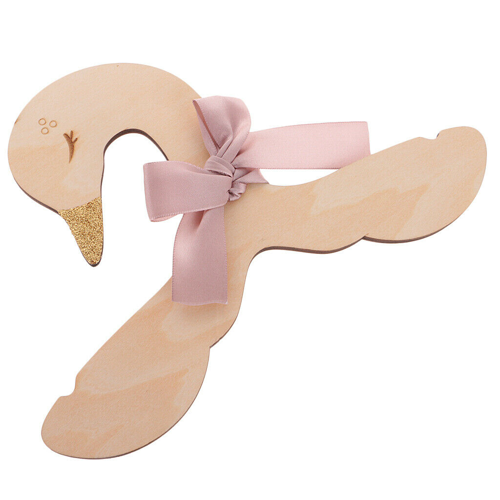 5/Pack Wooden Lovely Cartoon Swan Shape Cloth Hanger Clothes Hanger Simple Racks