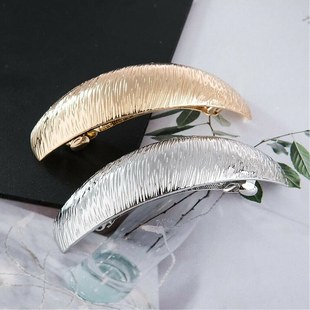 2Pcs Fashion Rectangle French Barrette Textured Hair Clip Hair Accessories