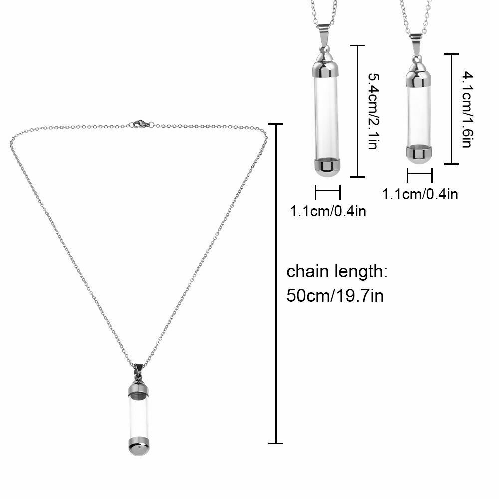 Screw Cap Wishing Bottle Pendant Lucky Charm Glass Vial Necklace Perfume Jars
