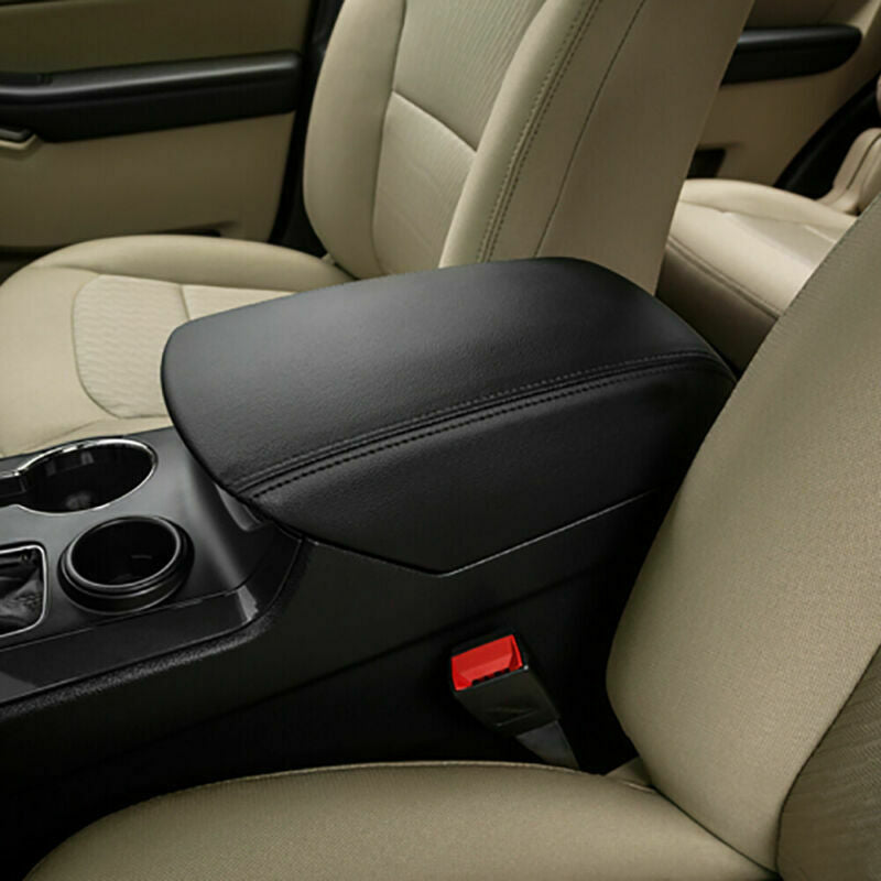 Fits 2011-2018 Ford Explorer Leather Center Console Lid Armrest Cover Skin Black