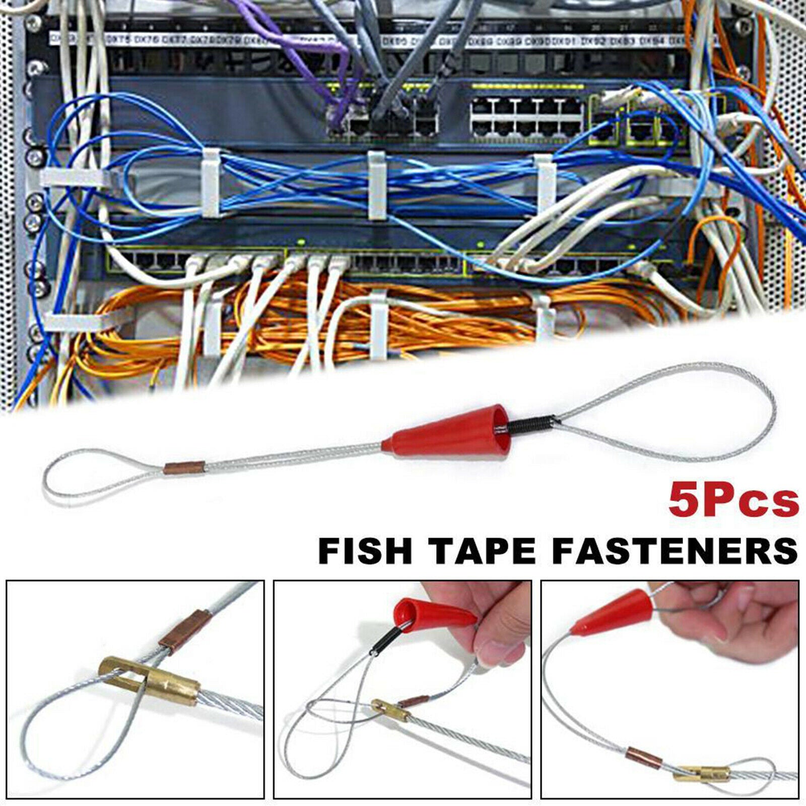 5pcs Fish Tape Fastener Tool Universal Fish Tape Cable Puller Through Wall