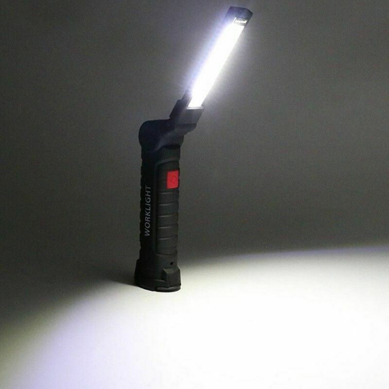 Foldable USB Rechargeable LED COB Work Light Hook Lamp Flashlight Torch 5Mode