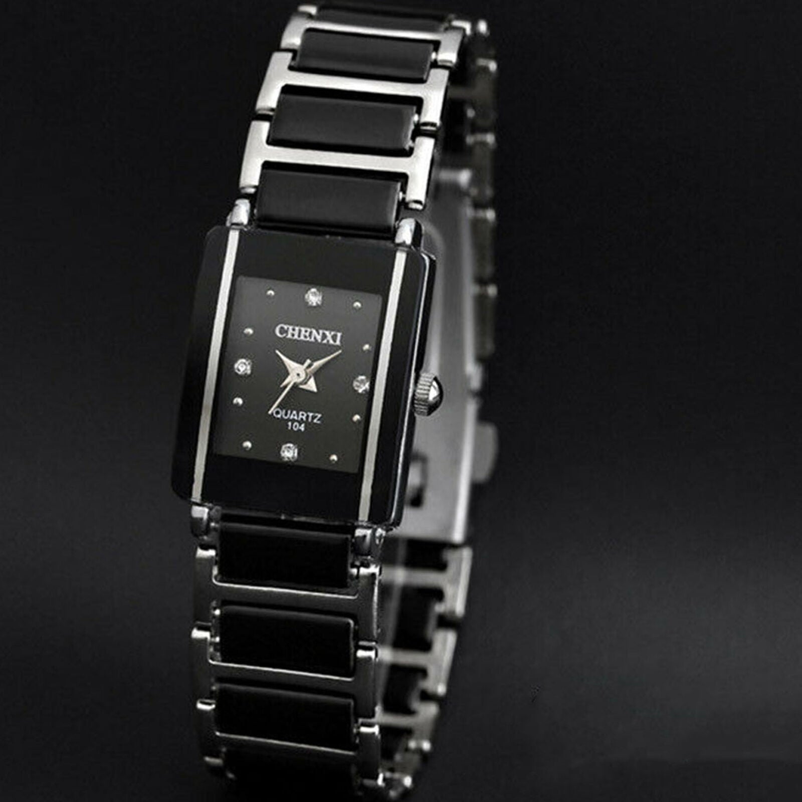 Brand Lady Wristwatch Elegant Black Ceramics Simple Minimalism Small Narr