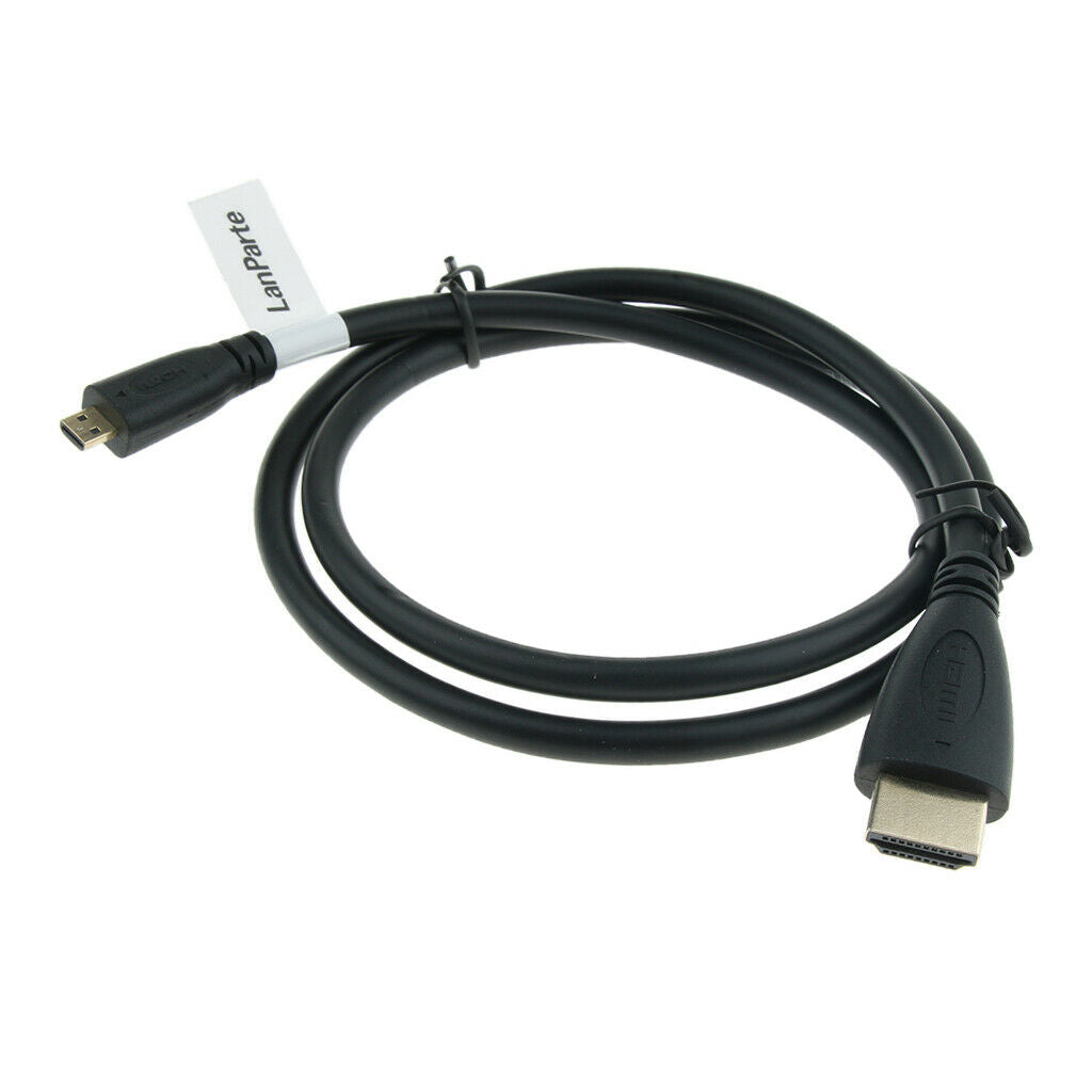 Lanparte 80mm Mirco to HDMI Power Cable Cord Wire for HD DSLR Video Shooting