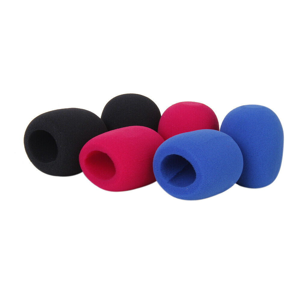 Black + Blue Microphone Audio Mic Windscreen Wind Shield Sponge Foam Cover Decor
