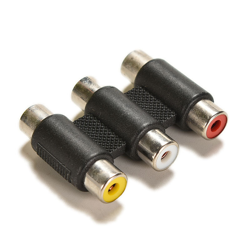 Audio Video Connector 3 RCA AV Coupler Adapter 3RCA Female to Female .l8