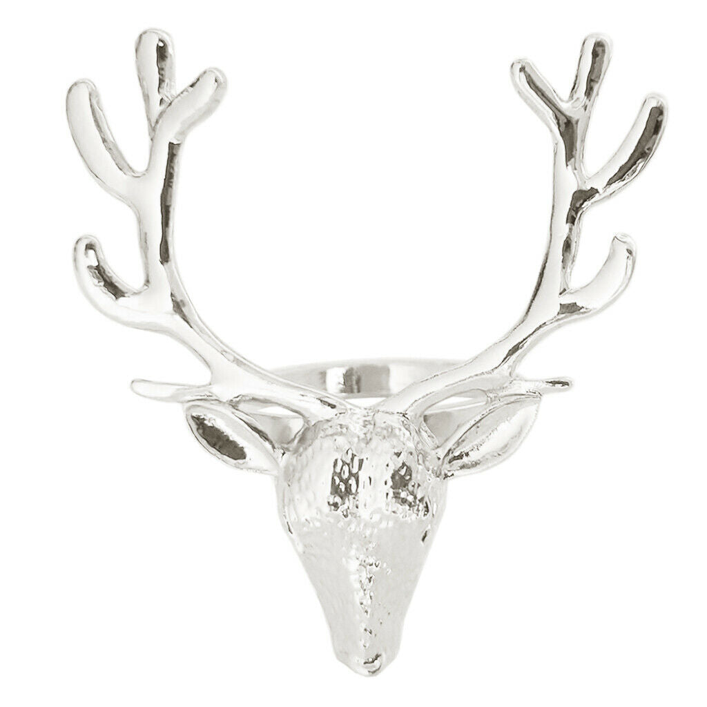 8xLuxury Reindeer Napkin Rings Napkin Buckle for Dinner