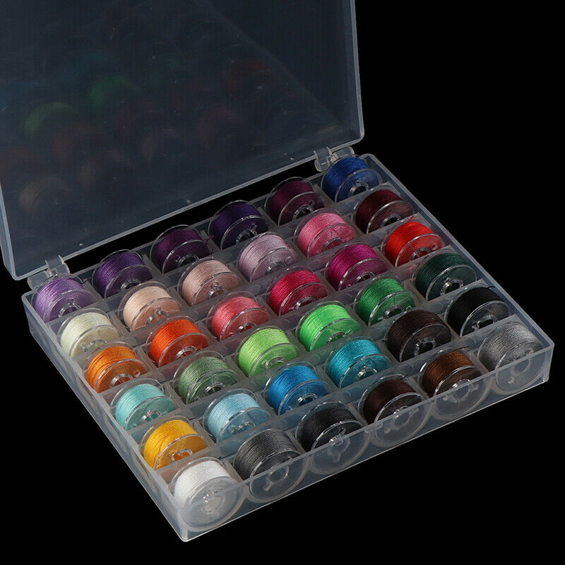 36Pcs Colorful Spools + Empty Bobbins Case Organiser Set Sewing AccessoriesBDAU