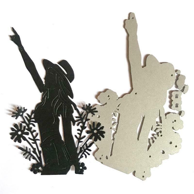 Daisy Girl View Carbon Steel Cutting Dies DIY Scrapbooking Photo Album Embossing