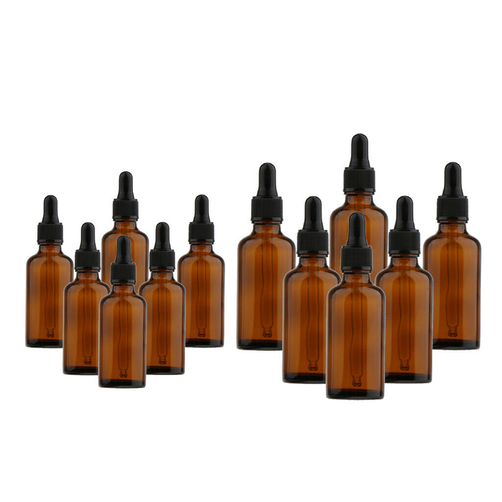 Travel / Home Pack of 12, Portable Glass Empty Essential Oil Bottles, Refillable