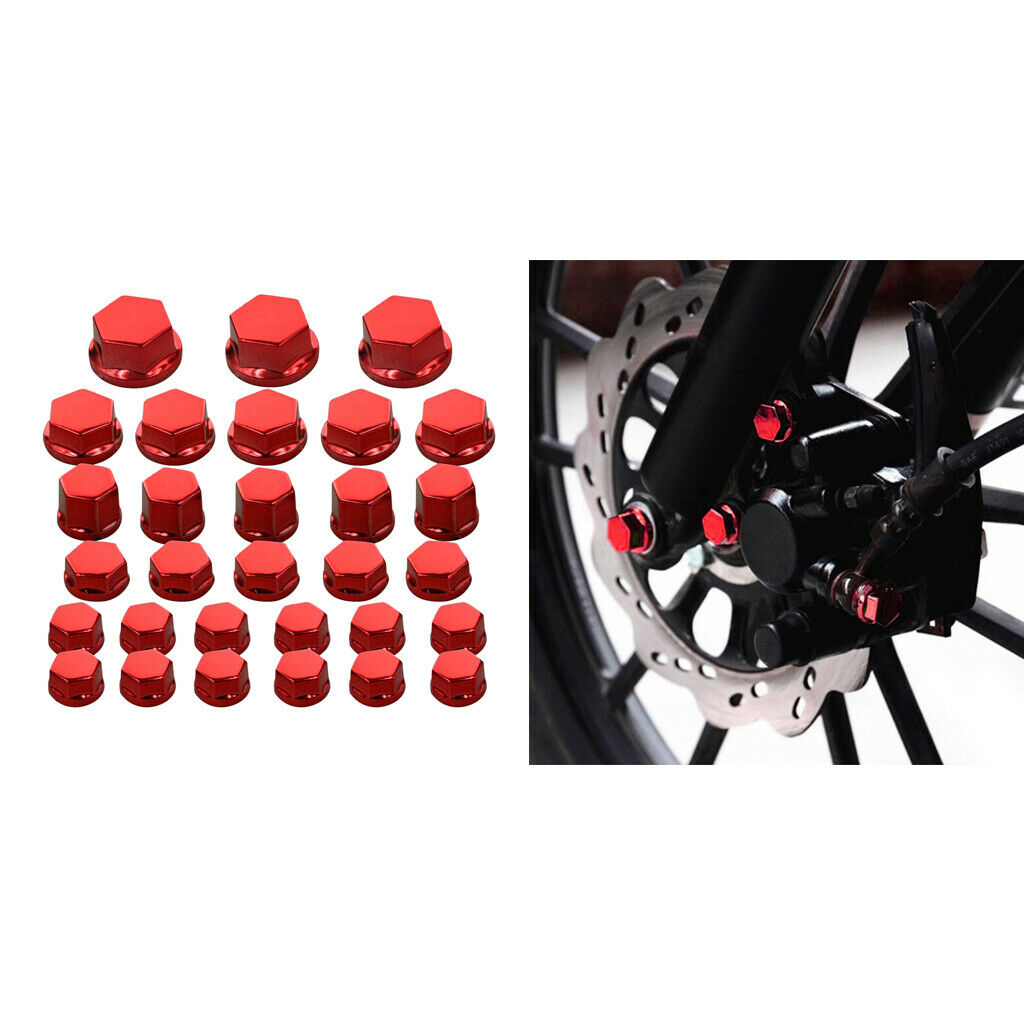 60x Motorbike Motorcycle Screw Nut Bolt   Cover Decoration For Yamaha