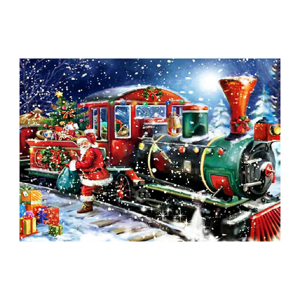 Christmas Train 5D DIY Full Drill Diamond Painting Cross Stitch Home Decor @