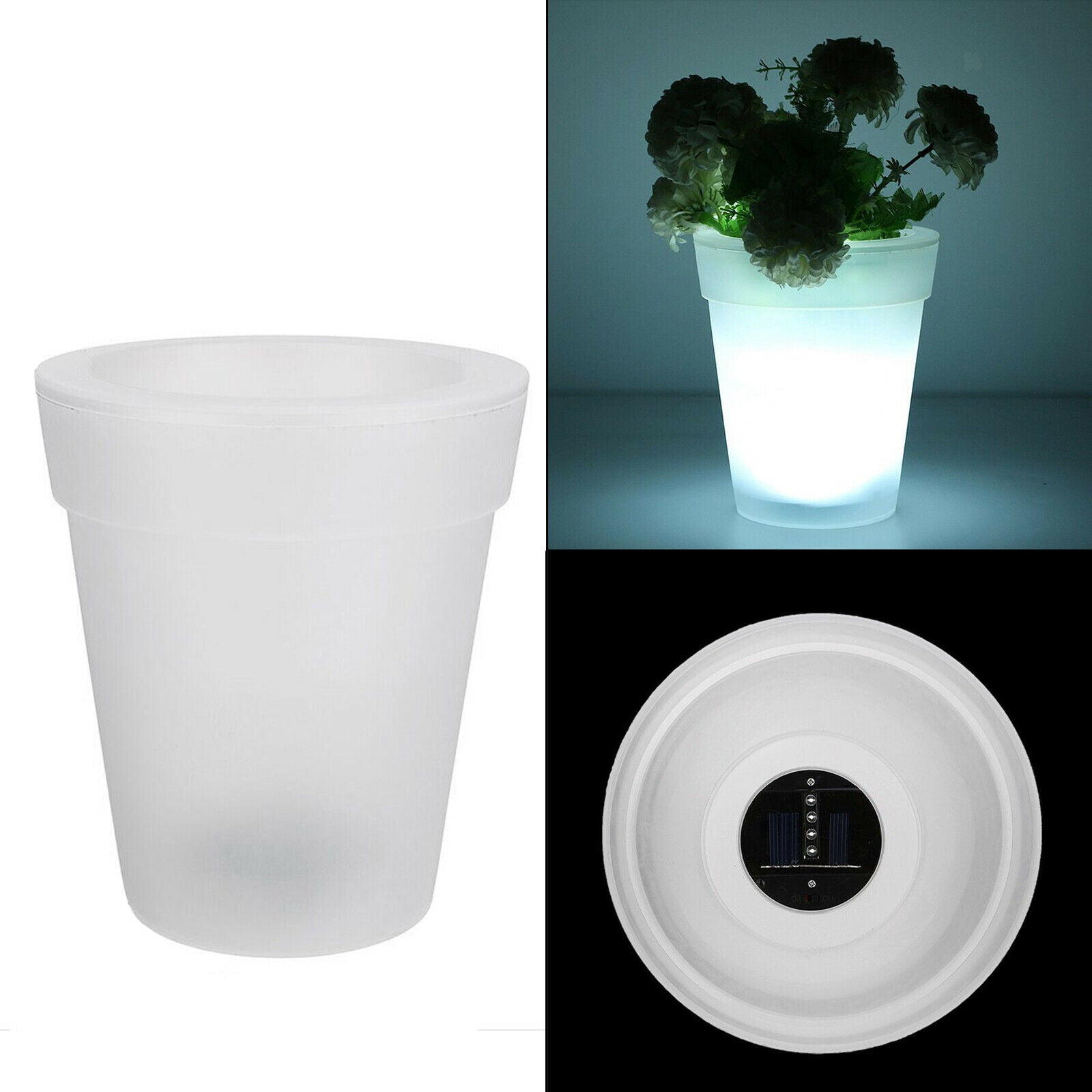Solar Power Flower Plant Pot Light Garden Outdoor Courtyard Patio Decor