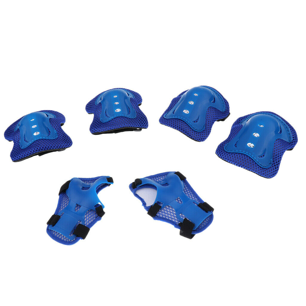 Kid Cycling Roller Skating Knee Elbow Wrist Protective Pads - Blue