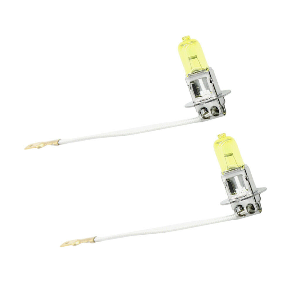 H3 Super Bright Yellow 2600K Halogen Bulbs for Xenon Headlights