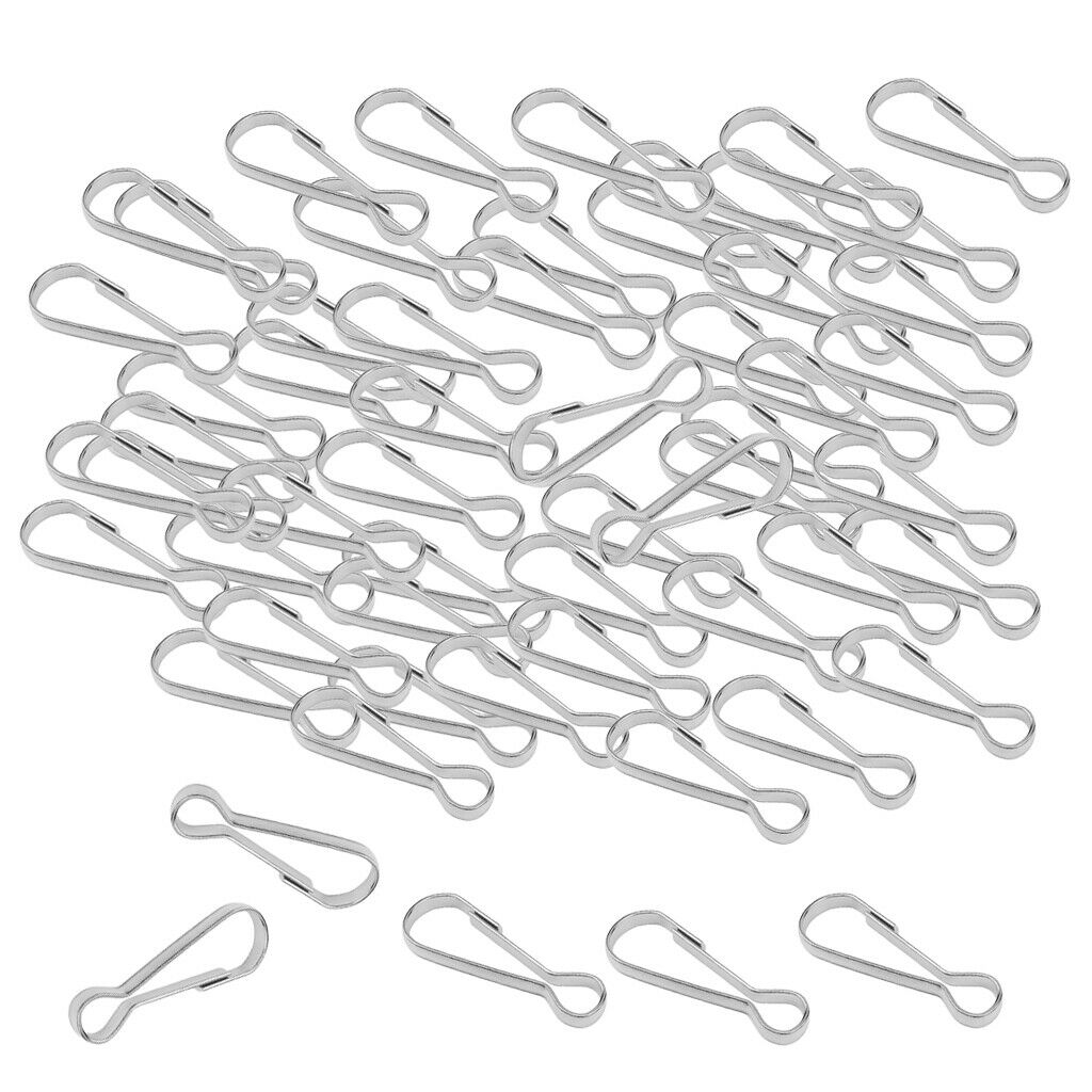 100x Tone Stainless Steel Key Clasp Snap Hook Lanyard Hook Clips