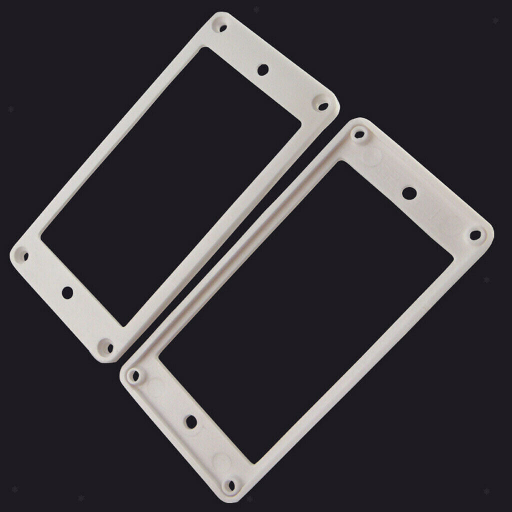 2 Pieces Flat Guitar Replacement Humbucker Frame Cover 92 x 45.8mm White