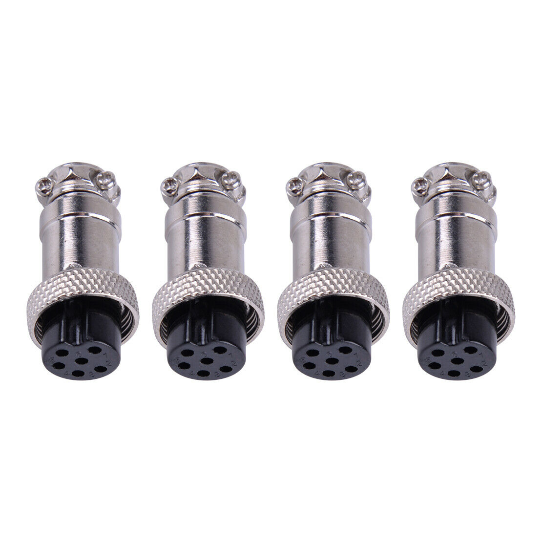 4PCS 6 Pin Ham CB Radio Female Panel Chassis Connector Plug Kit Adapter as