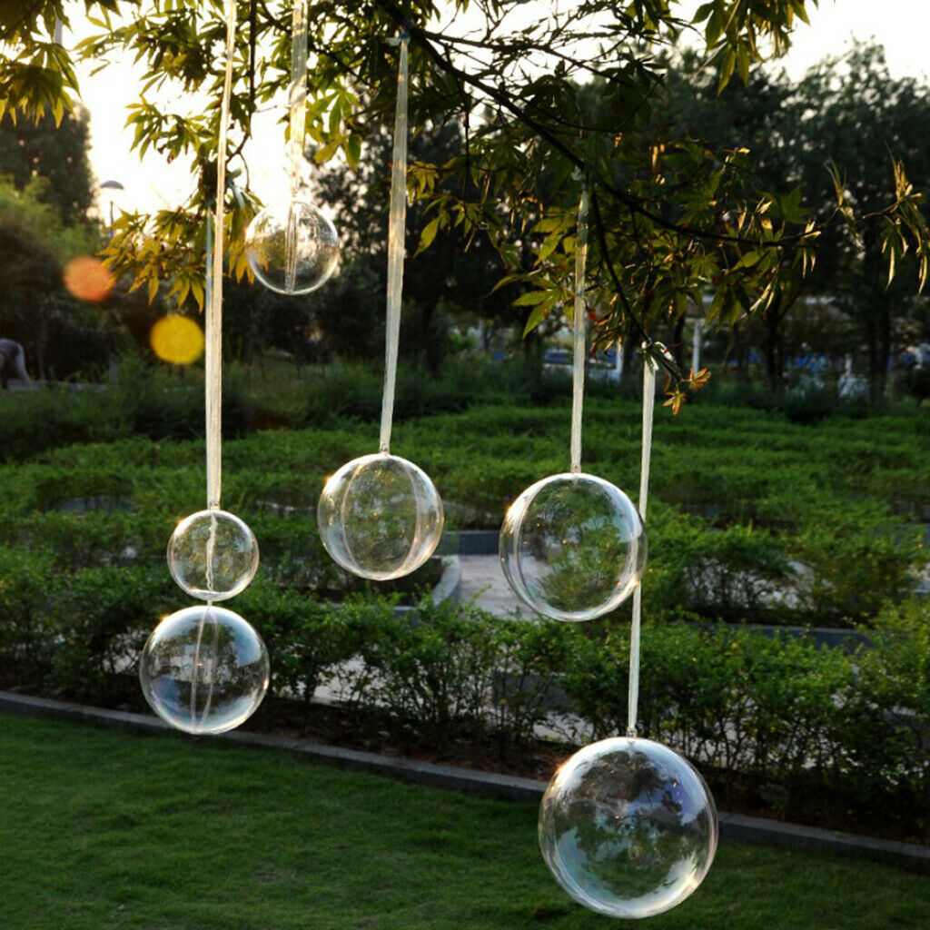 Clear DIY Fillable Plastic Ball Craft Ornaments Hollow Christmas Baubles Wedding
