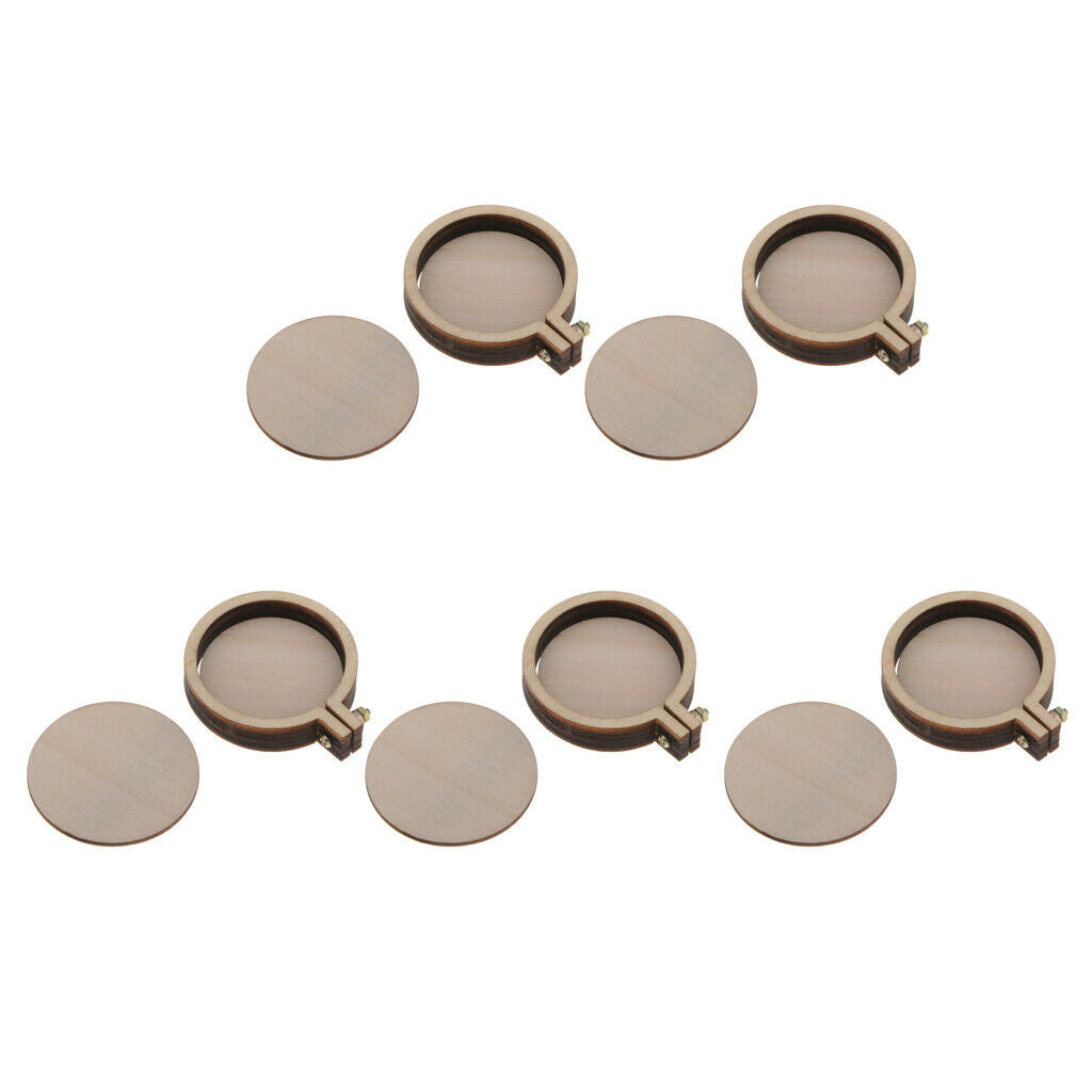 5pcs  Wooden Embroidered Hoop Frames for DIY Crafts Accessories