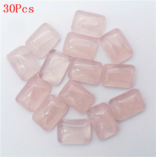 30Pcs 14x10x5mm Natural Rose Quartz Rectangle Cab Cabochon DIY Jewelry HH7277