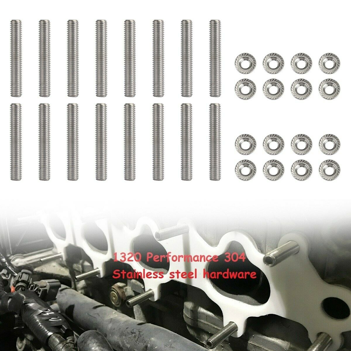 Exhaust Manifold Stud Kit fits Ford 4.6 & 5.4 Liter V8 Stainless Steel 16 Studs/