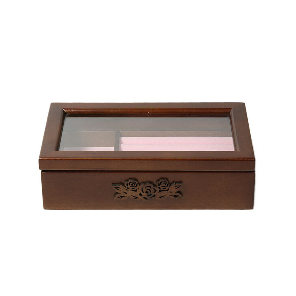 Portable Jewelry Display Storage Box Watch Ring Organizer Case for Women Men