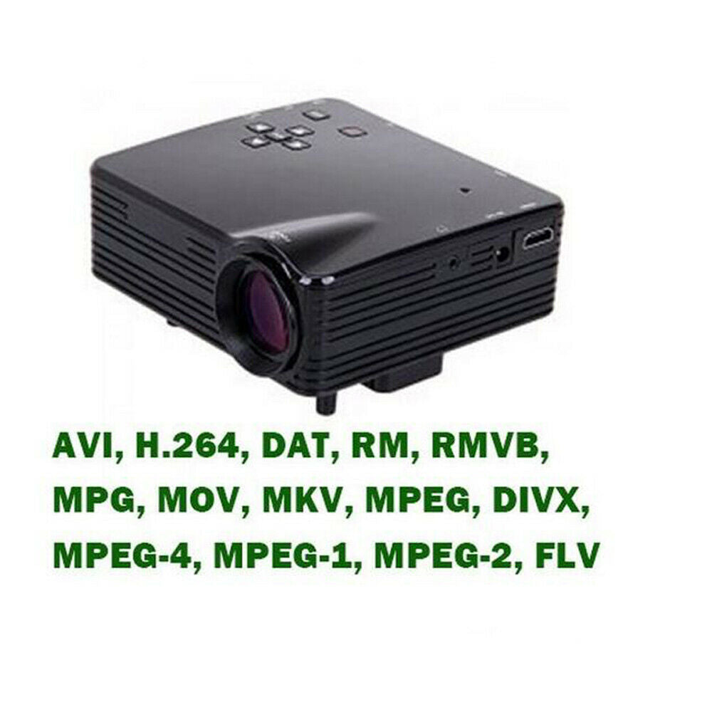 Mini LED Projector H80 LED Orthographic Projection 80Lumen 1080P