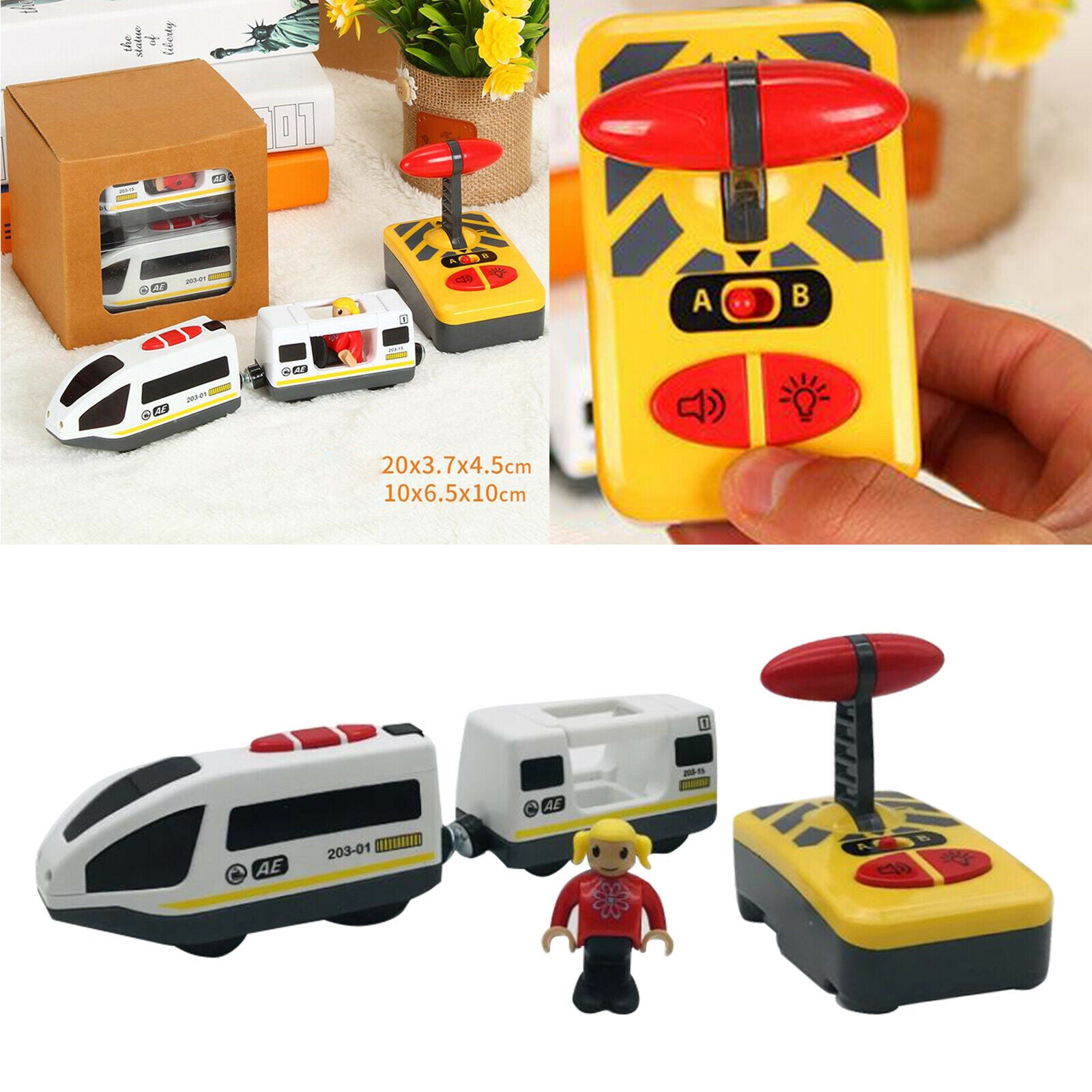 Action Locomotive Train Set Fits Most Wooden Tracks for Kids Age 3 and Up