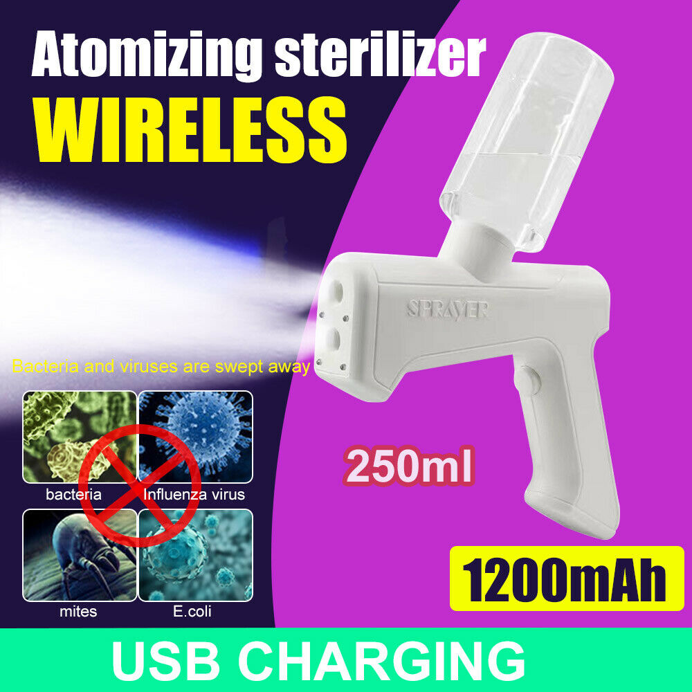 Electric Sprayer Gun Blue Light Nano Atomizing Disinfection Sanitizer Fogger New