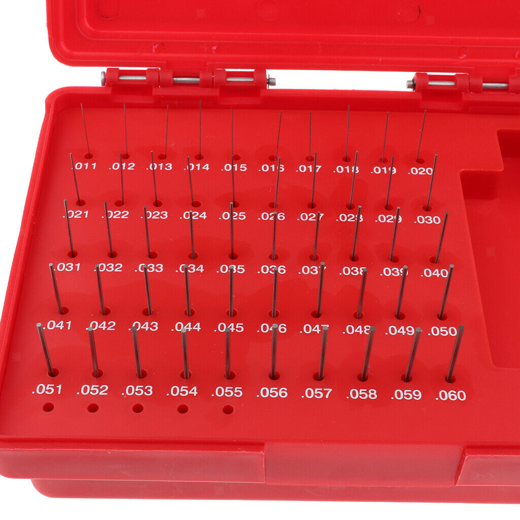 50 Pieces Pin Gauge Set Minus Tungsten Steel M0+ 0.011-0.060inch