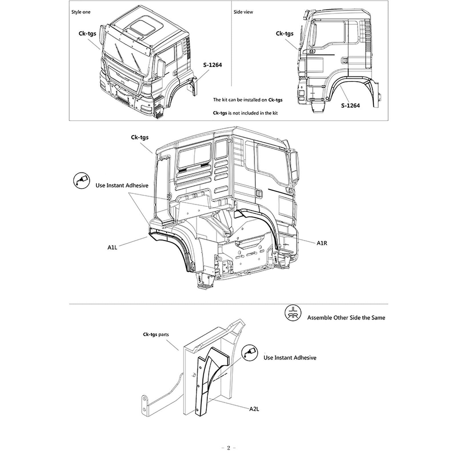 ABS Wheel Eyebrow Wide Body Kit Upgrade Parts for LESU Tamiya 1/14 MAN TGS Truck
