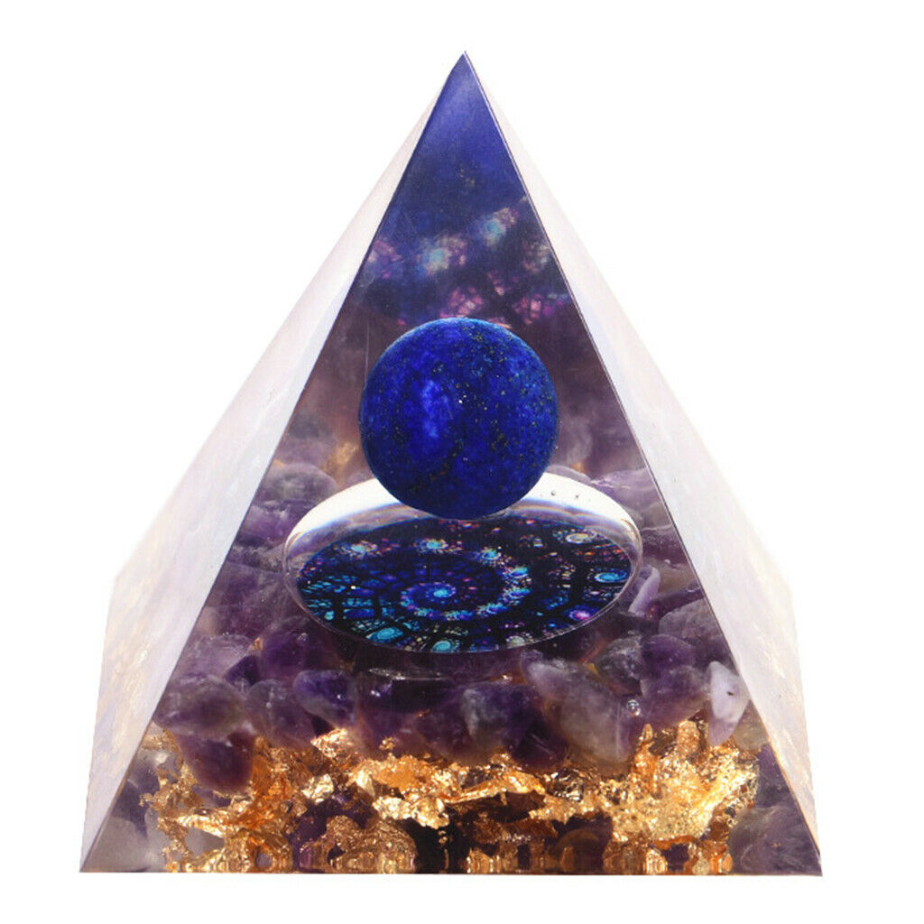 60x60mm Crystal Pyramid Good Luck Meditation Yoga Amethyst Desktop Ornament