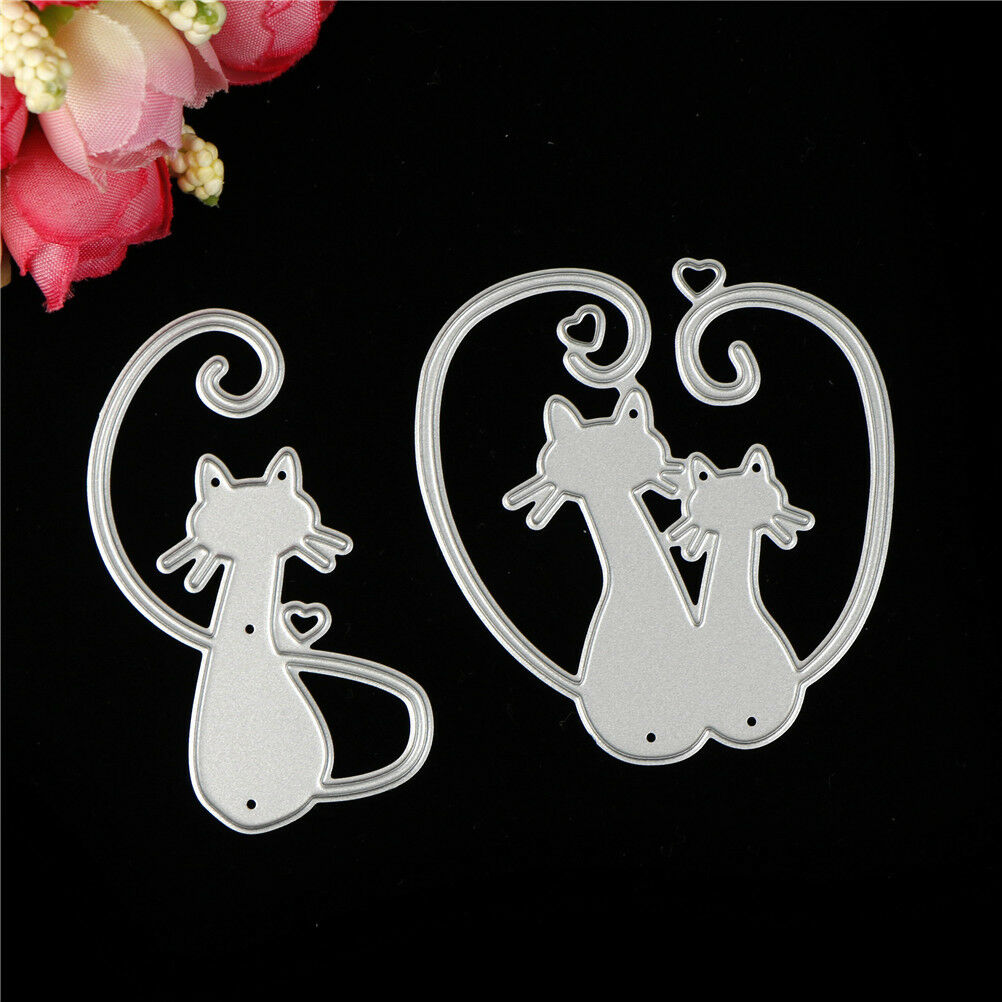 Love Cat Design Metal Cutting Dies For DIY Scrapbooking Album Paper Card.l8
