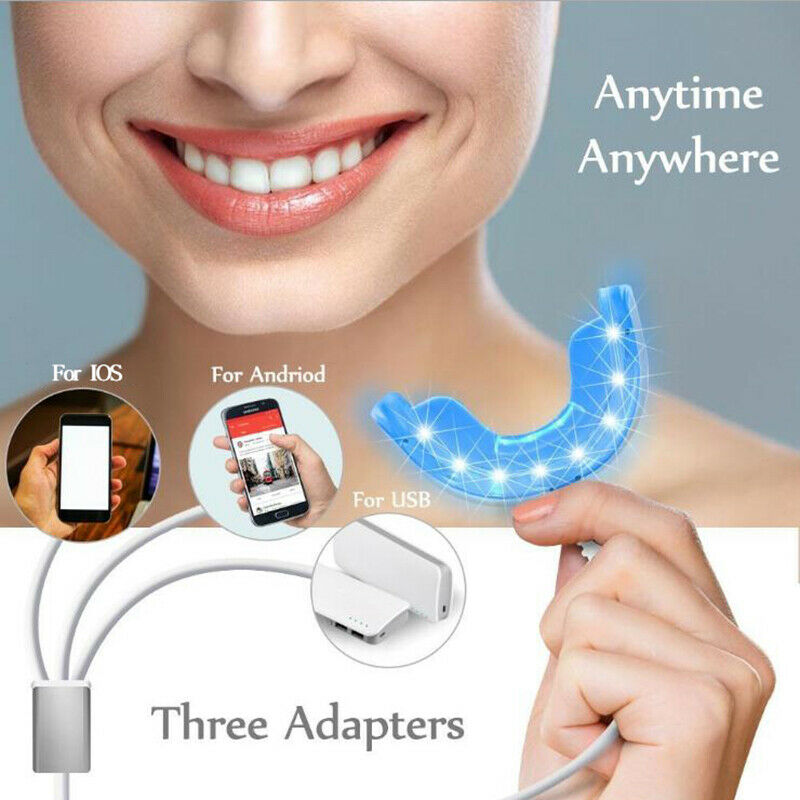 Portable LED Teeth Whitening Device 3 ports for Android IOS USB Syst.l8