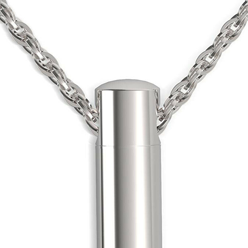 Urn Memorial Cylinder Pendant Necklace Ashes Keepsake Exquisite Cremation
