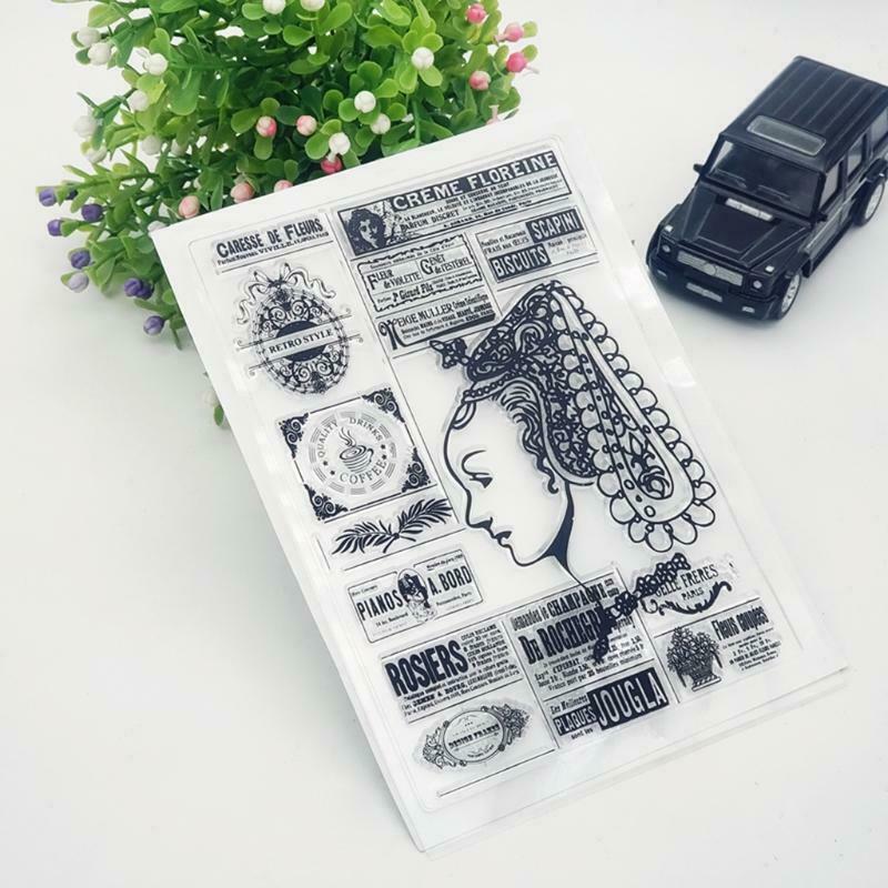 Lady Label Silicone Clear Seal Stamp DIY Scrapbooking Emboss Photo Album Decor