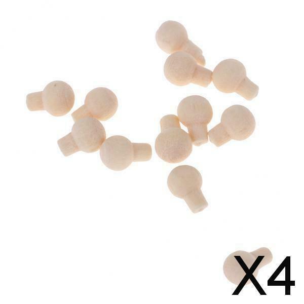 4X 12x 1:12 Handmade Mini Unpainted Wooden Door Drawer Cabinet Handles DIY