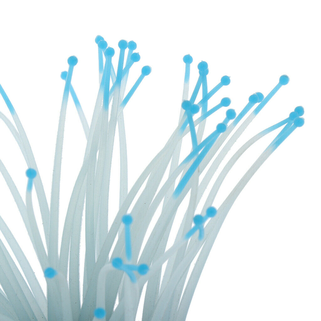 1 Pc Glowing Silicone Aquarium Landscape Artificial Sea Anemone Coral Blue