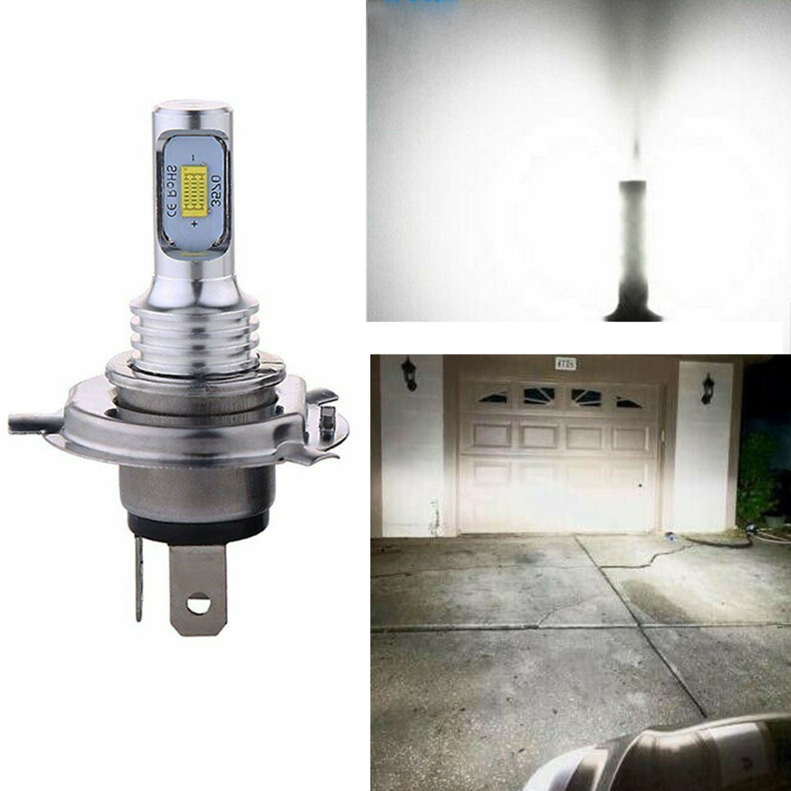 H4 LED Headlight Bulbs Kit High Low Beam 35W 4000LM Super Bright 6000K White