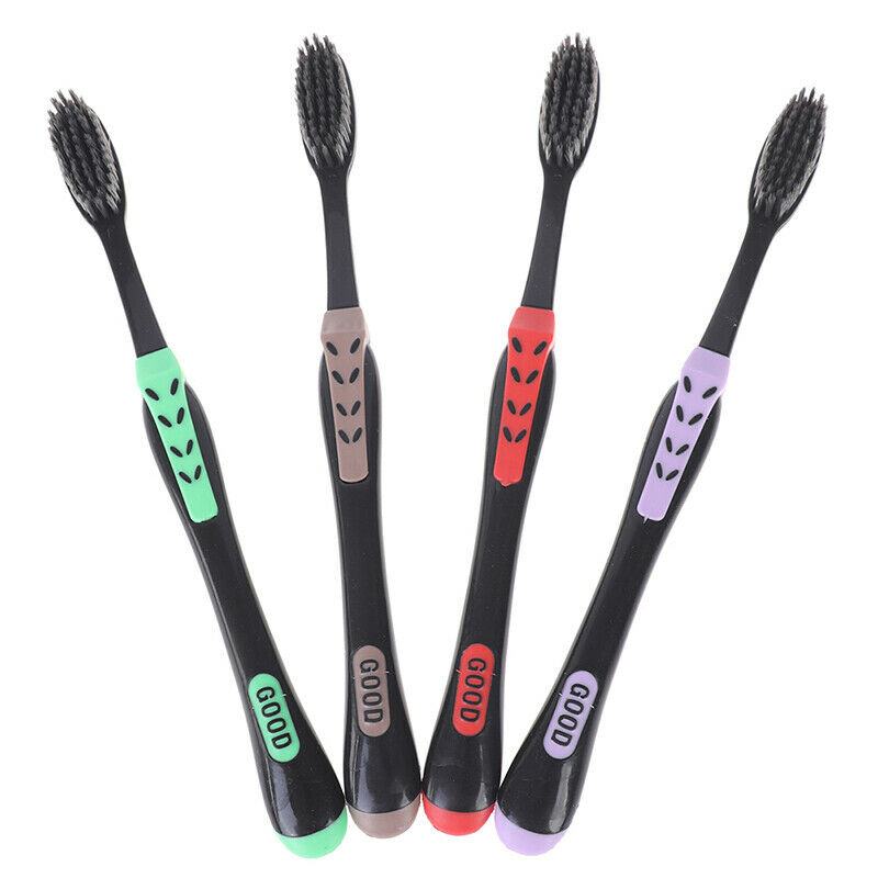 4Pcs/Pack Adults Bamboo Toothbrush Charcoal Nano Toothbrush Dental Oral C.l8