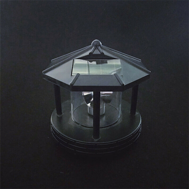 Solar Garden Ornament LED Powered Lighthouse Rotating Light House Outdoor Lamp