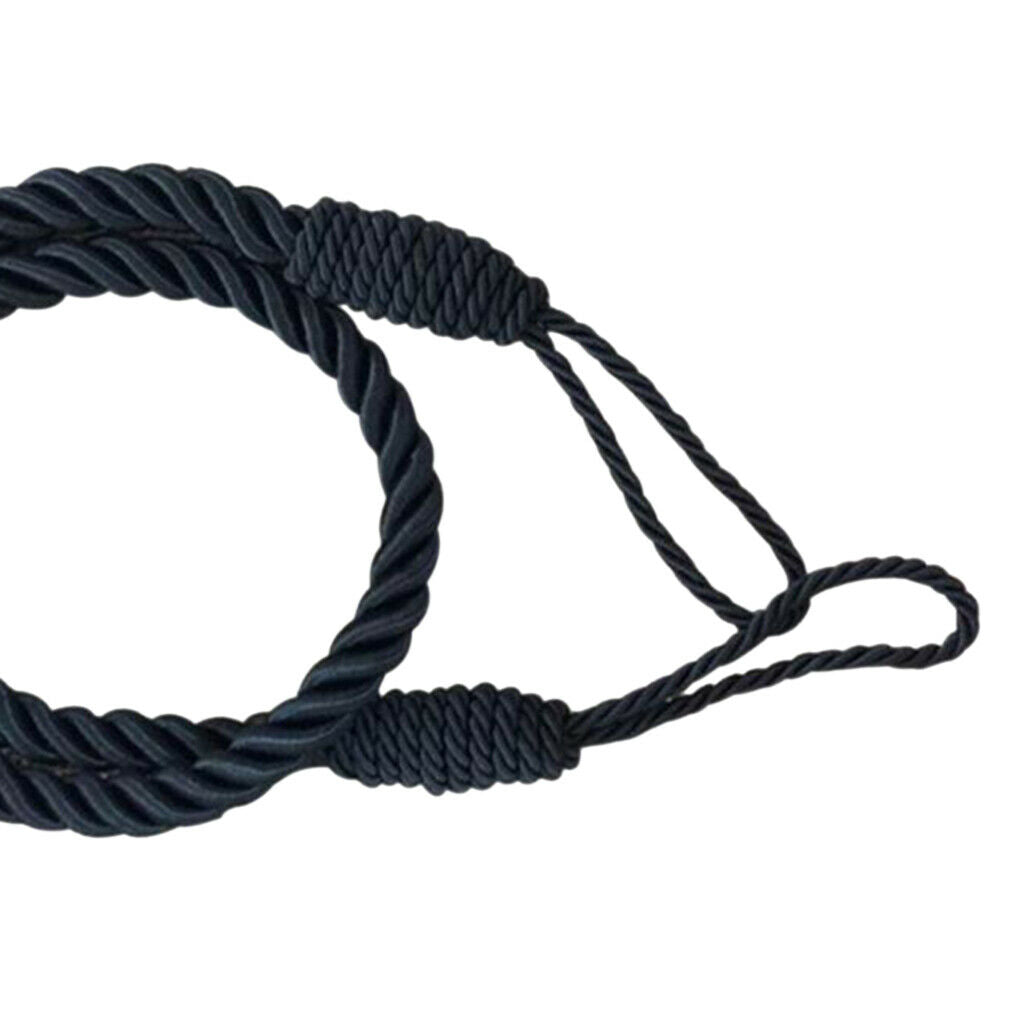 4pcs Curtain Tie Backs Tassel Twisted Rope Tie-backs Living Room Black