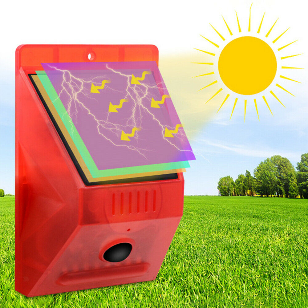 Outdoor Solar Sound & Light Alarm Motion Sensor Security Alarm System for Farm