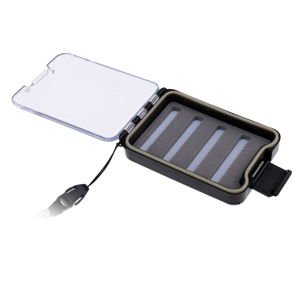 ABS Fly Fishing Box with Foam Insert Transparent Bait Hooks Box Flies Boxes