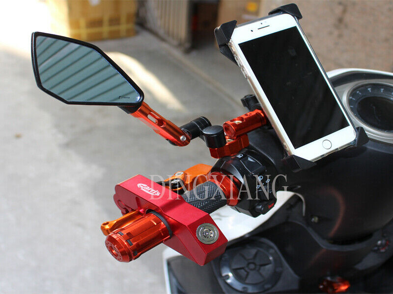1pc Motorcycle Handlebar Anti-theft Lock Horn Lock Aluminum Alloy Universal