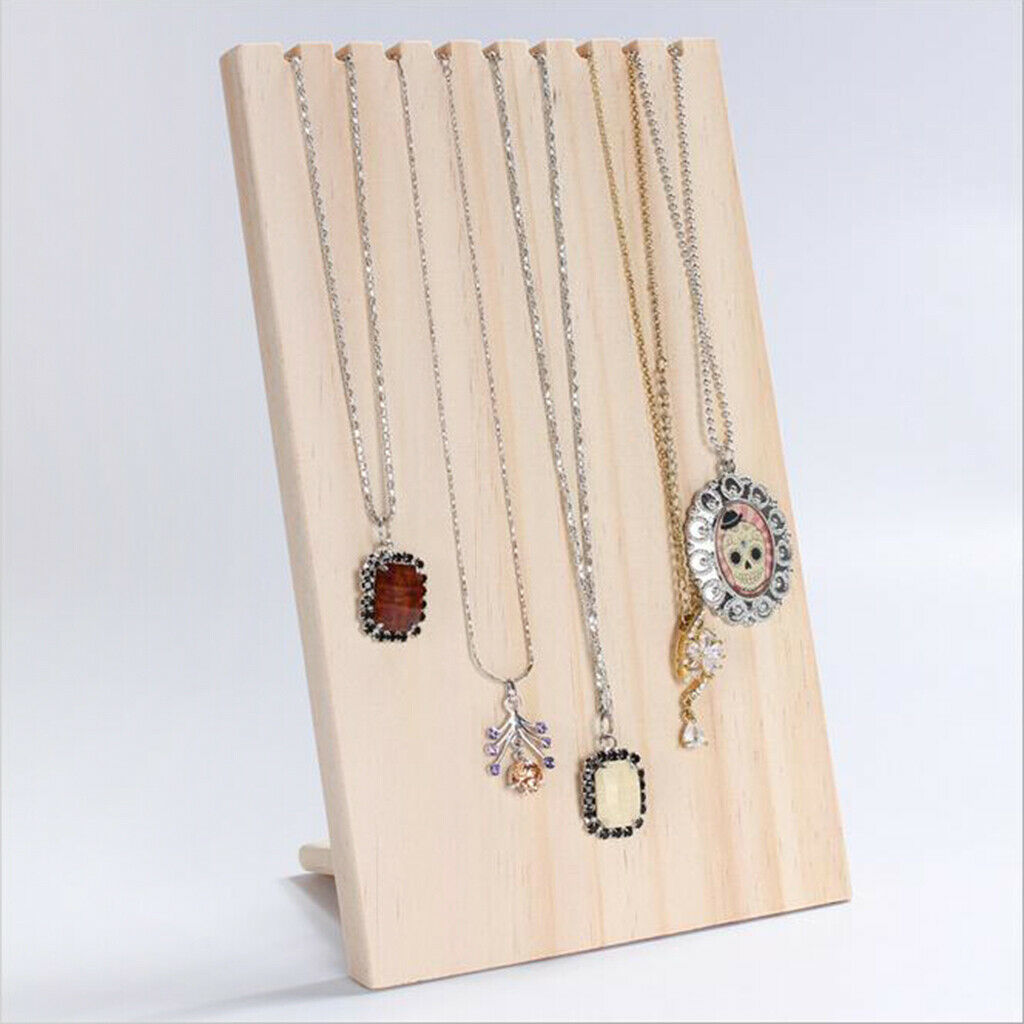 Wooden Jewelry Display Hanging Showcase Stand Desktop Necklace Jewelry Rack