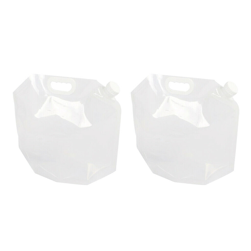 2Pcs Transparent 10L Folding Water Tank Bag for Hiking BPA Free Plastic